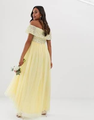 asos lemon bridesmaid dress