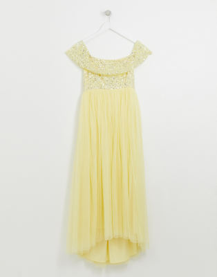 asos lemon bridesmaid dress