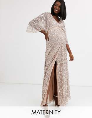 maya maternity sequin dress