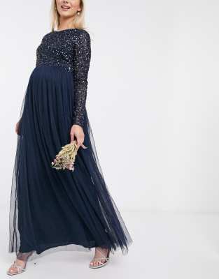 blue sequin maternity dress Sequin Maternity Dress Photoshoot Idea