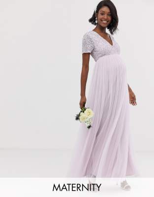 lilac maxi bridesmaid dress