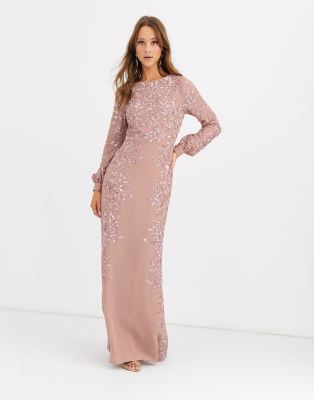 maya curve embellished maxi dress