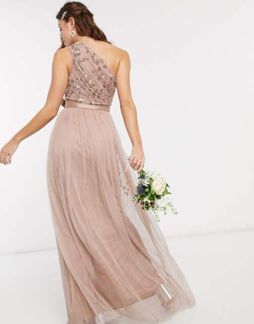 Maya one shoulder shop embellished maxi dress