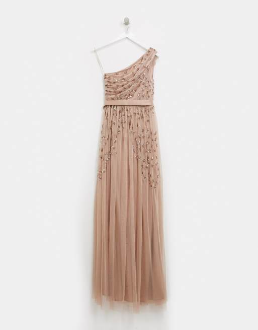 Maya one shoulder hot sale embellished maxi dress