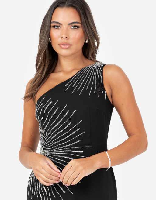 maya one shoulder embellished maxi dress Maya Deluxe Maya Navy Bridesmaid Embellished One Shoulder Maxi Dress