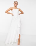 [Maya] Maya one shoulder ruffle maxi dress in ivory-White 16 Ivory