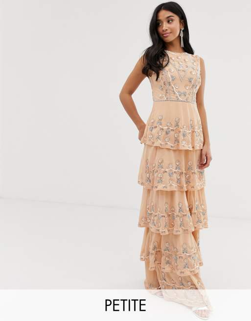 Peach embellished shop maxi dress