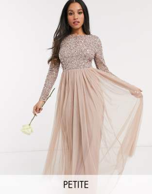 long sleeve petite maxi dress uk