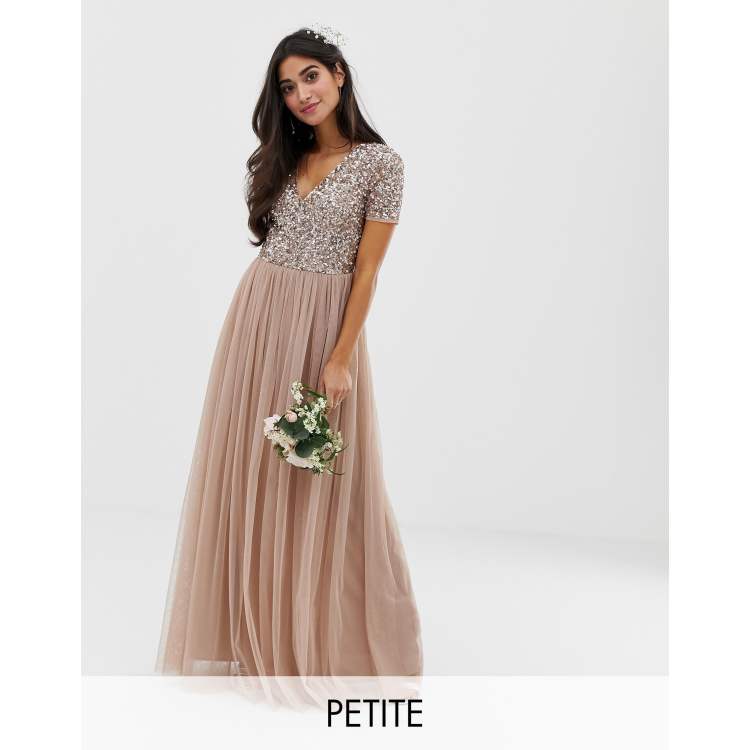 Maya plain outlet tulle maxi dress