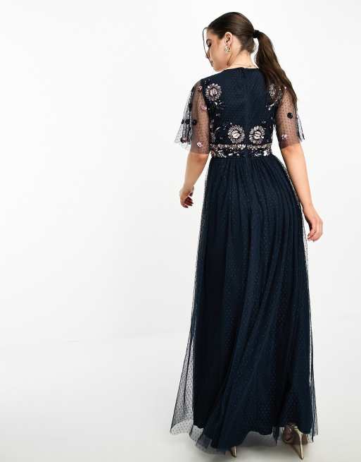 Embellished maxi dress clearance navy