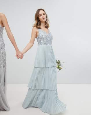 floral maxi bridesmaid dress