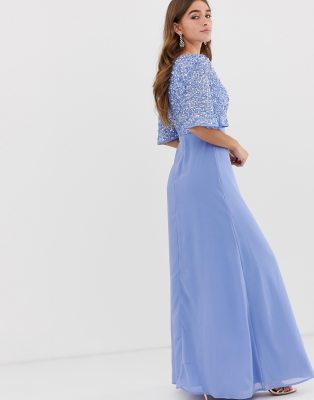 sequin top maxi dress