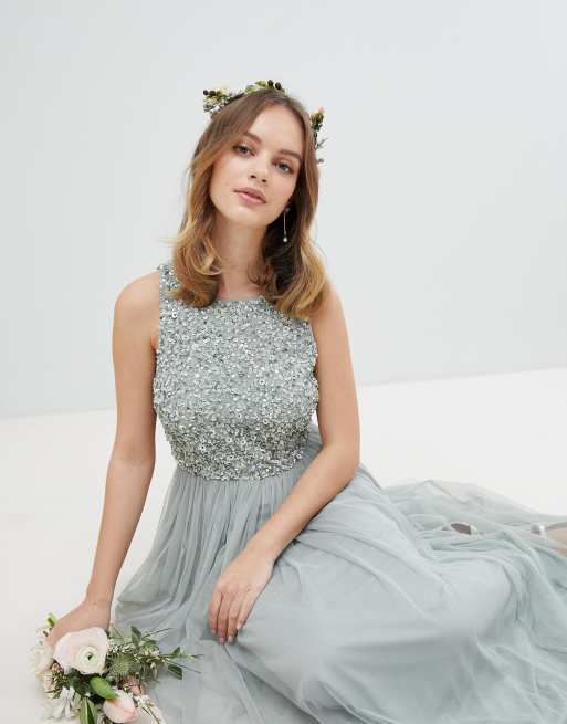 Maya sleeveless clearance sequin bodice