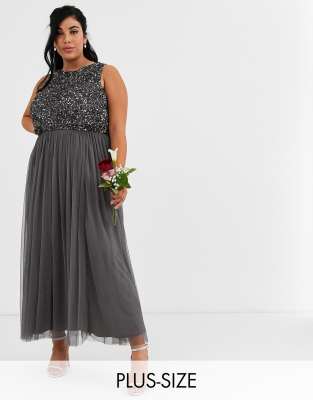 plus size dark grey dress