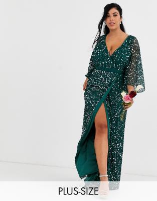 green plus size maxi dress