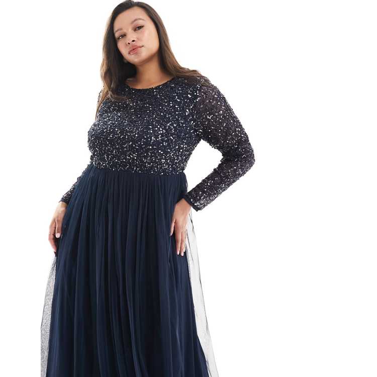 Large Mens Wallet TOMMY JEANS Tjm Essential Cc Coin AM0AM10415 BDS Maya Plus Bridesmaid long sleeve maxi tulle dress with tonal delicate sequin in navy RcjShops