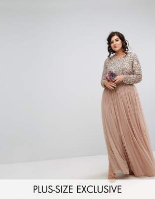 plus size tulle dress with sleeves