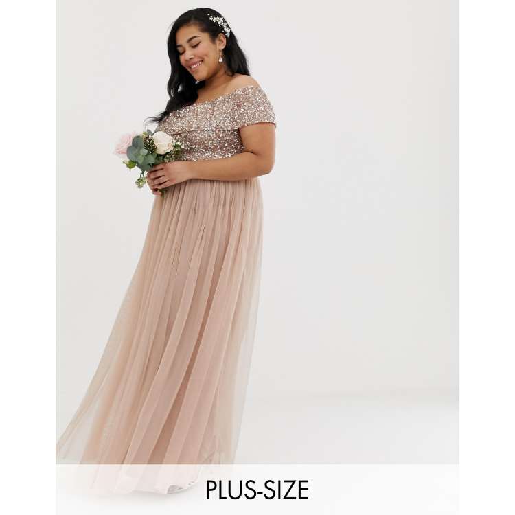 Asos taupe blush store bridesmaid dresses