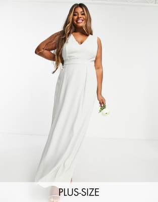 Maya Plus Bridesmaid Open Back Dress With Bow In Sage Green ModeSens