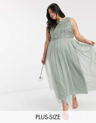 sage green plus size dress