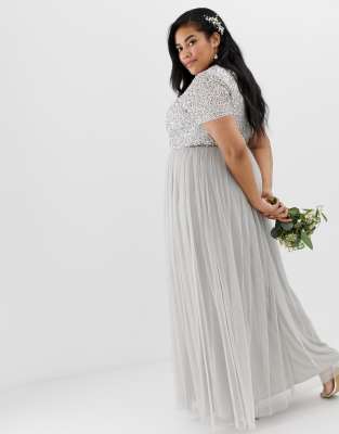 maya bridesmaid v neck maxi tulle dress