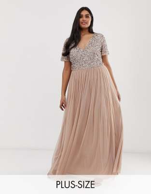 maya plus sequin dress