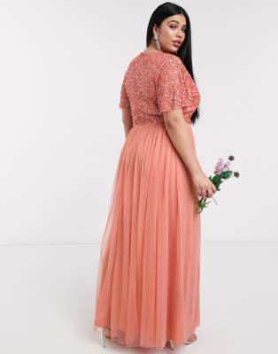 coral bridesmaid dresses asos