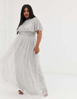 white cape maxi dress