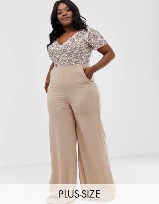 champagne jumpsuit plus size