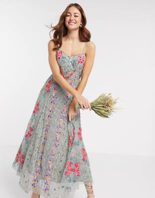 short floral bridesmaid dresses