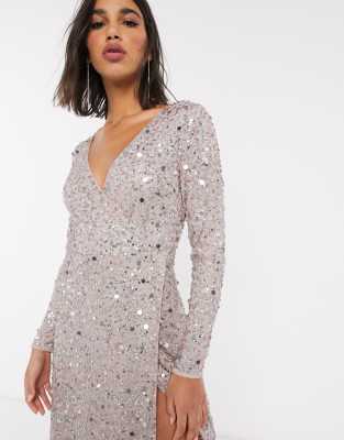 grey wrap dress maxi