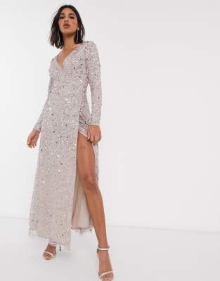 gold maxi wrap dress