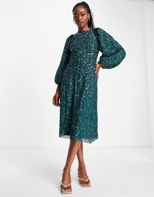 Maya bell store sleeve midi dress