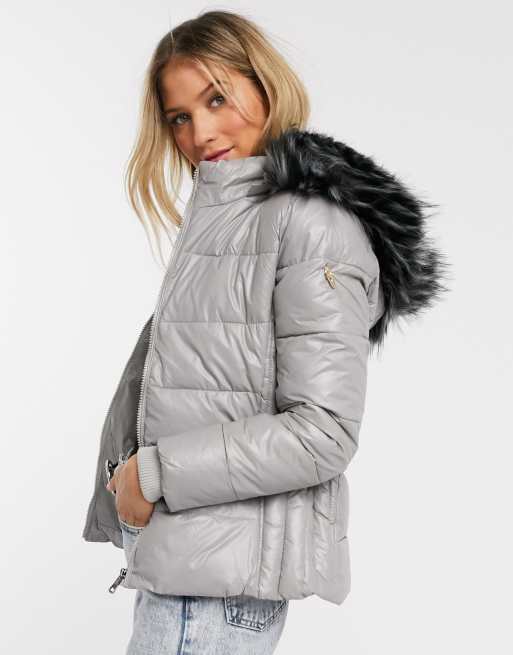 Maya faux fur outlet hood bubble coat