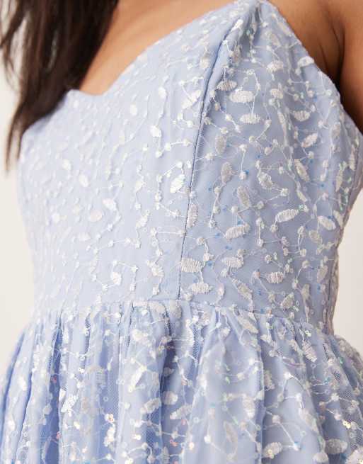 Maya - Robe longueur mollet à fines bretelles - Bleu clair, 4 de 4