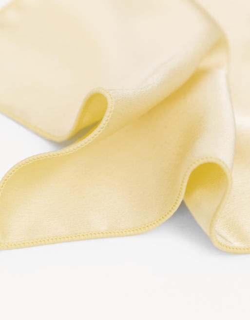 Maya Satin tie pocket square set in butter yellow, 2 of 3