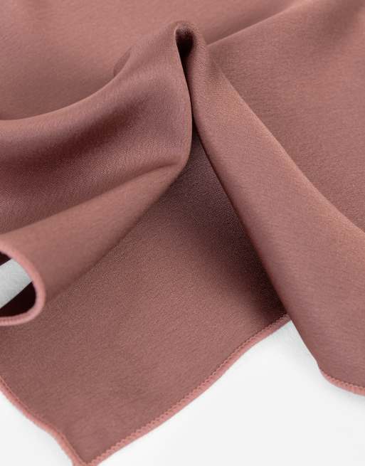 Maya Satin tie pocket square set in copper rose, 2 of 3