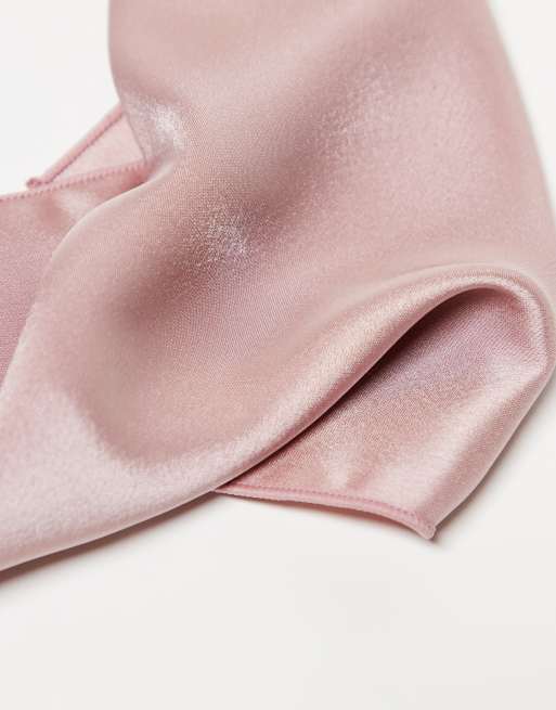 Maya Satin tie pocket square set in frosted pink, 2 of 3