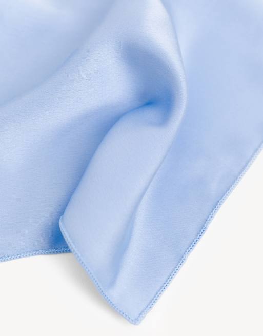 Maya Satin tie pocket square set in light blue, 3 of 3