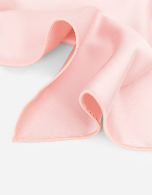 Maya Satin tie pocket square set in pale pink, 2 of 4