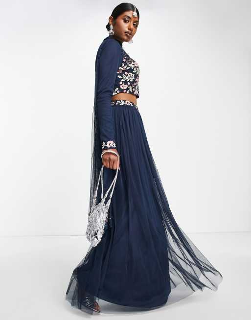 Maxi skirt outlet navy blue