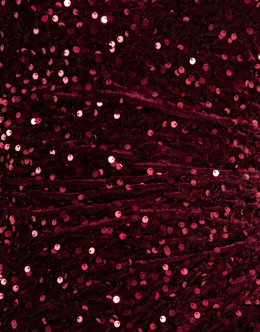 Maya Sleeveless velvet mini dress in burgundy, 5 of 5