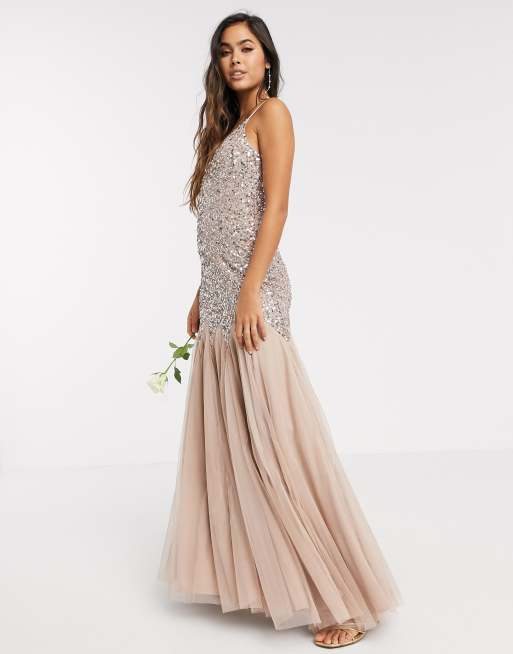 Asos taupe clearance blush bridesmaid dresses