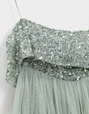 maya bridesmaid bardot maxi tulle dress