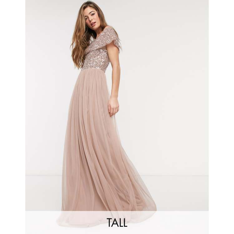 Asos taupe blush bridesmaid dresses hotsell