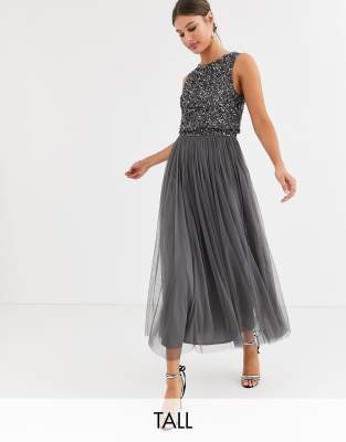 dark gray sequin dress