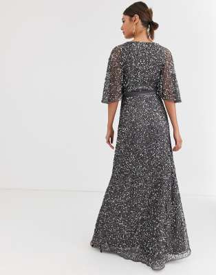 maya wrap maxi dress