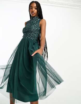 Emerald Green Sequin Bridesmaid Dresses