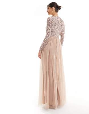 Maya tall long 2025 sleeve maxi dress