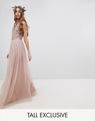 asos dusty pink bridesmaid dress